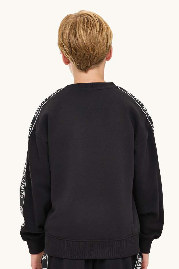 Kinder Buben - Sweatshirt - schwarz / weiß