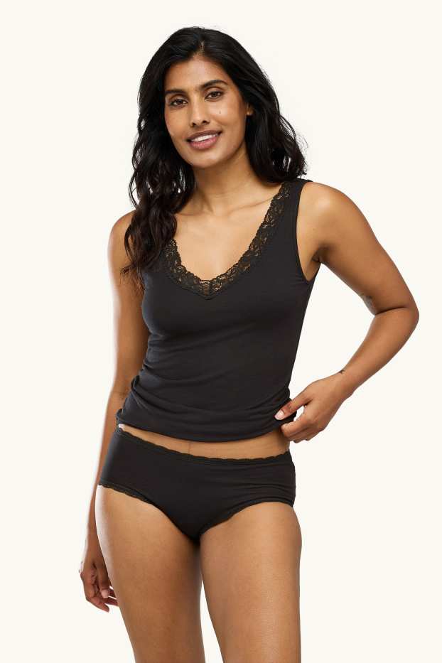 Damen - Multipack 4er - Hipster - schwarz