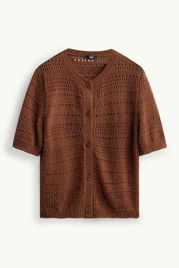 Dames - Vest - met structuur - bruin