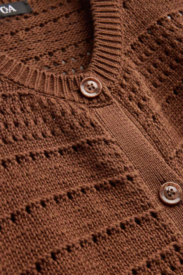 Dames - Vest - met structuur - bruin