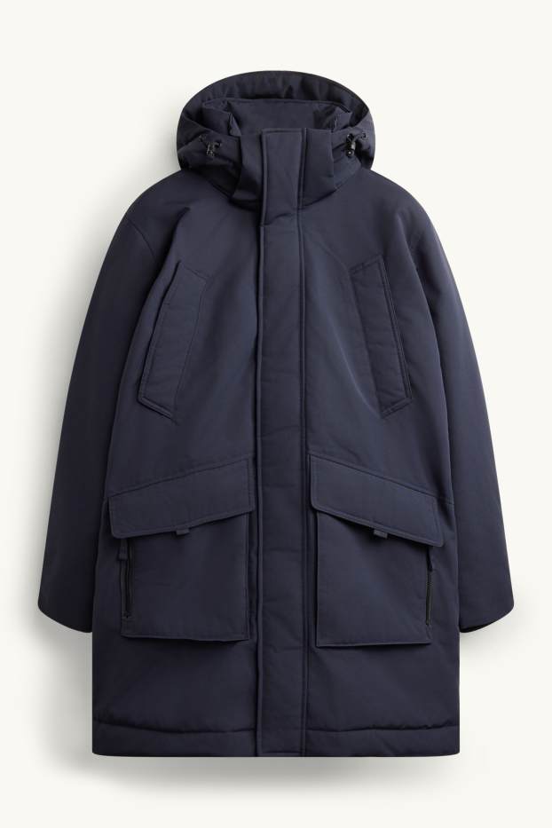 Uomo - Parka con cappuccio - foderato - blu scuro