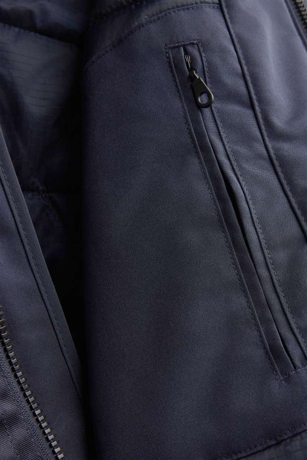Uomo - Parka con cappuccio - foderato - blu scuro