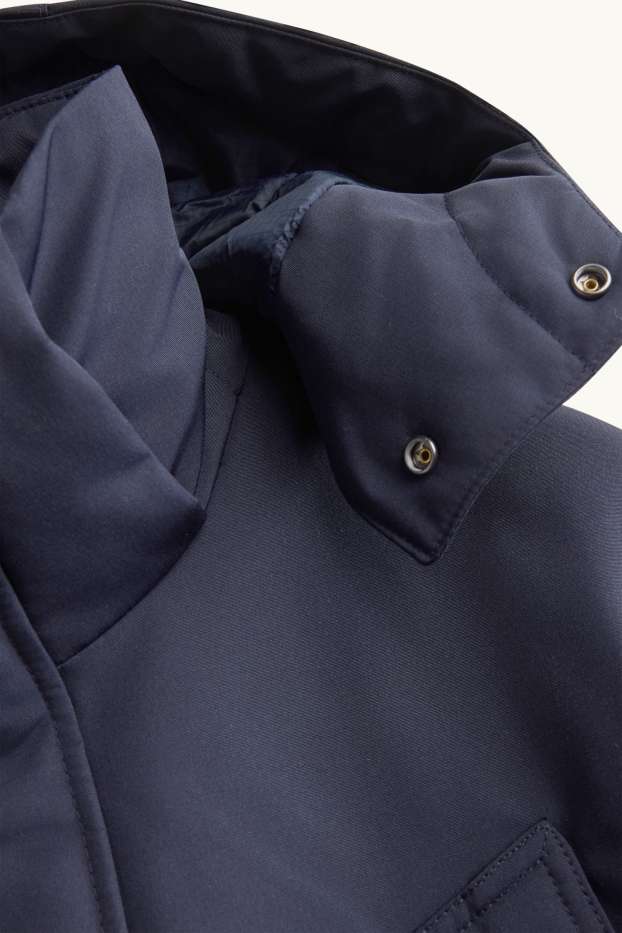 Uomo - Parka con cappuccio - foderato - blu scuro