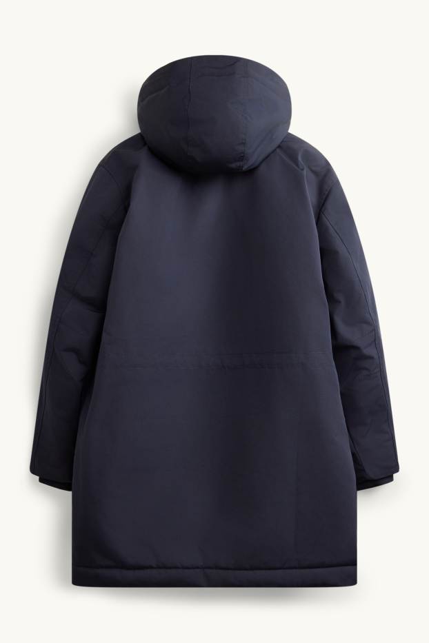 Uomo - Parka con cappuccio - foderato - blu scuro