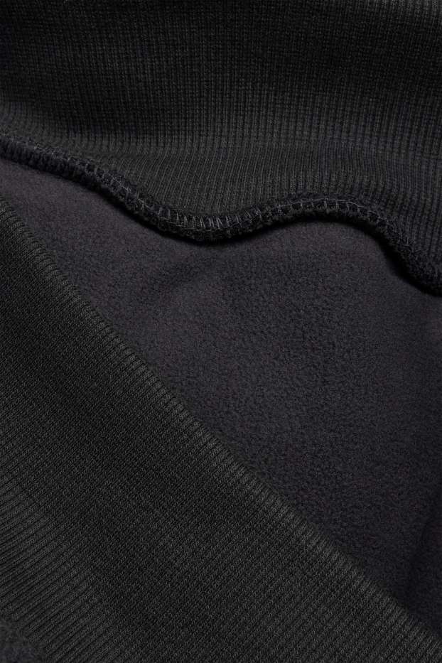 Men - Oversized teddy fur hoodie - black