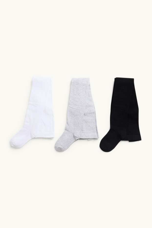 Copii - Fete - Multipack 3 perechi - dresuri - negru / alb