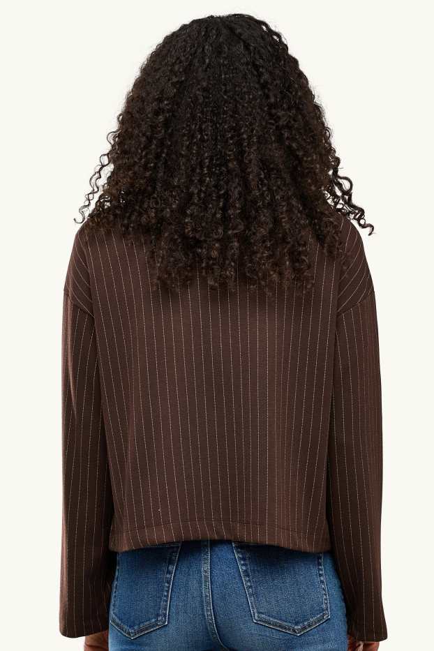 Damen - Sweatshirt - gestreift - braun