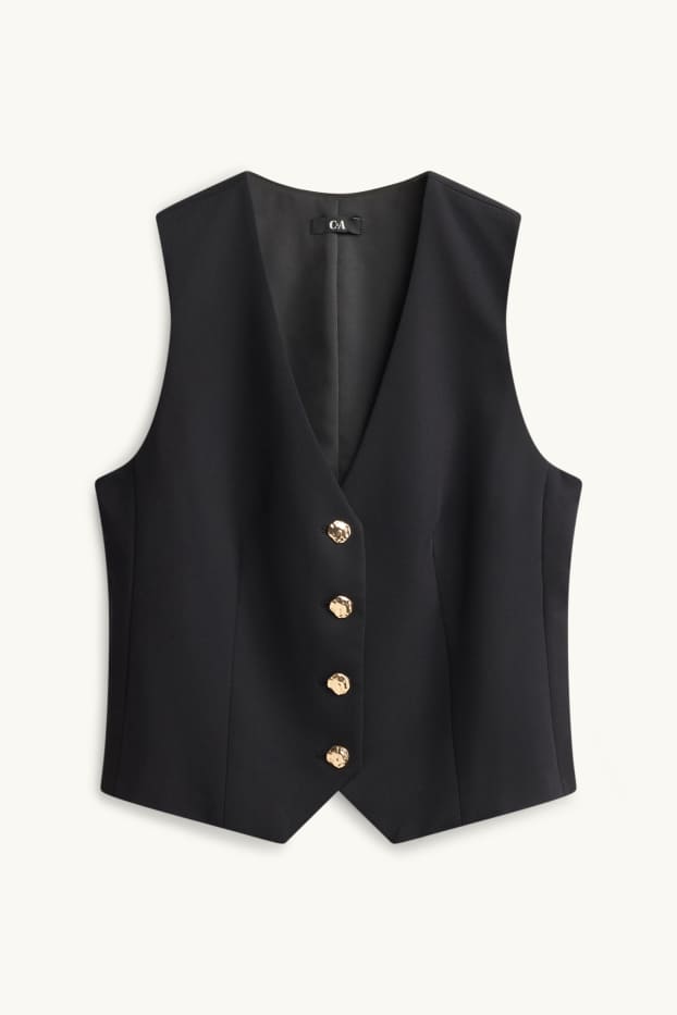 Femmes - Gilet sans manches de bureau - regular fit - noir