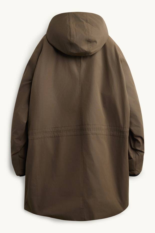 Home - Parca embuatada amb caputxa - folrada - impermeable - marró