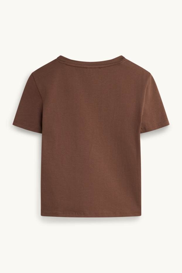 Damen - T-Shirt - Slim Fit - braun