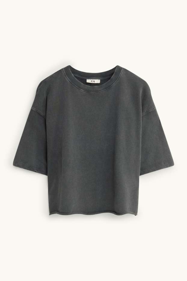 Dona - Samarreta de mànigues curtes - relaxed fit - gris fosc