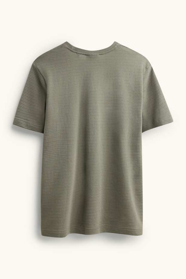 Bărbați - Tricou din tricot - regular fit - structurat - verde