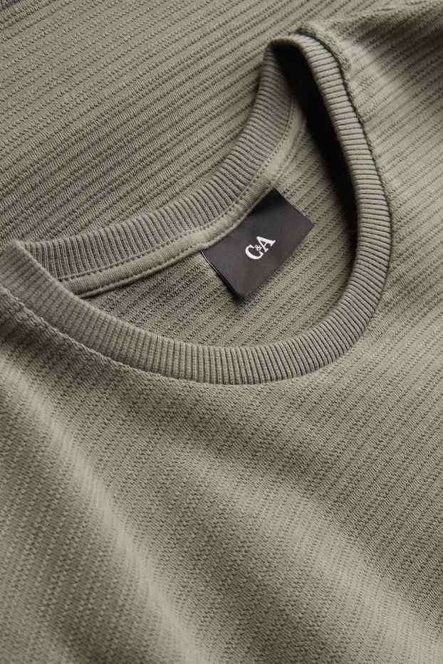 Bărbați - Tricou din tricot - regular fit - structurat - verde