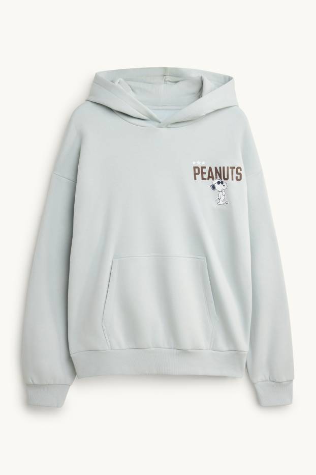 Uomo - Felpa oversize - Peanuts - azzurro
