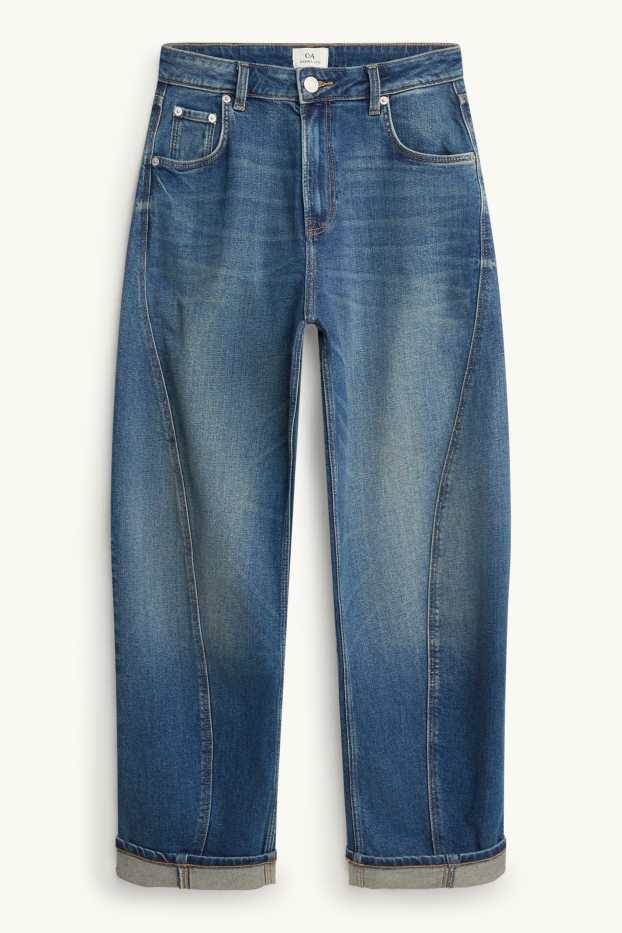 Damen - Barrel Jeans - High Waist - jeansblau