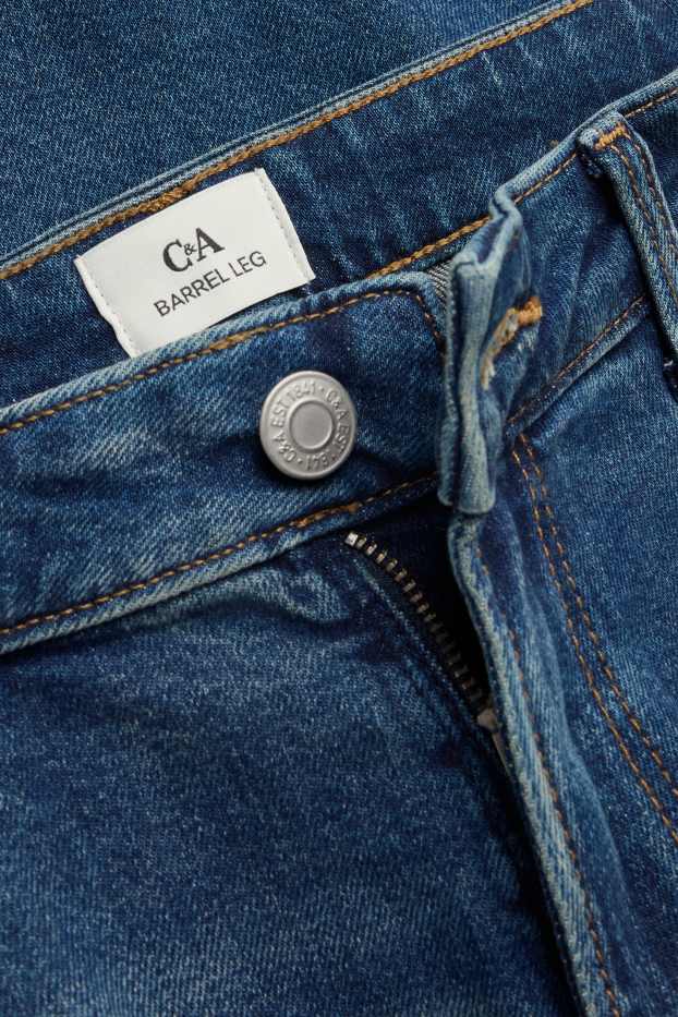 Damen - Barrel Jeans - High Waist - jeansblau