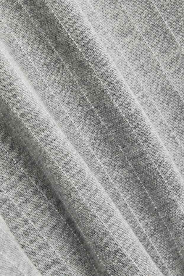 Damen - Sweatshirt - gestreift - grau-melange