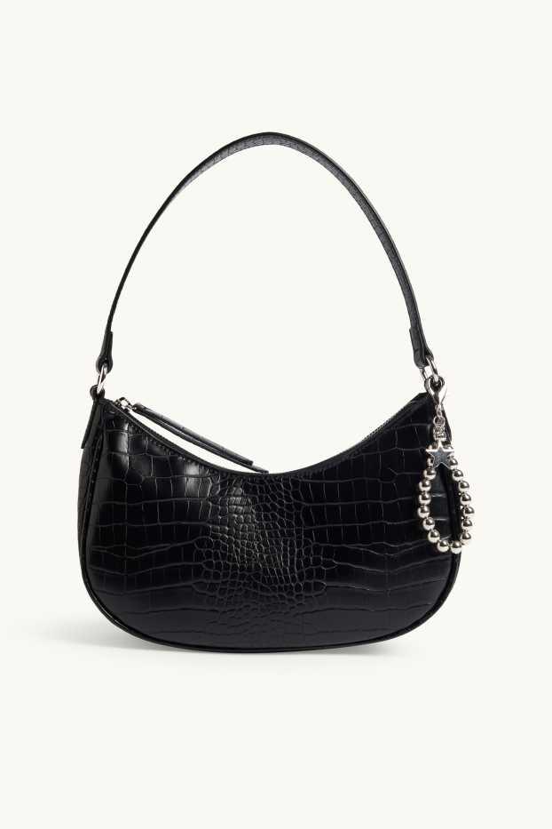 Women - Shoulder bag - faux leather - black