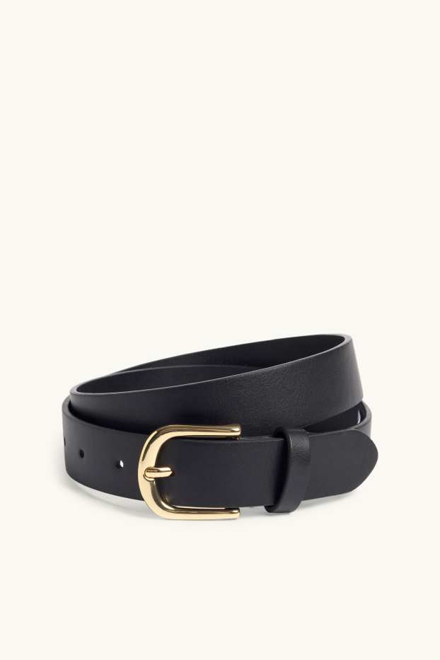 Women - Belt - faux leather - black / gold
