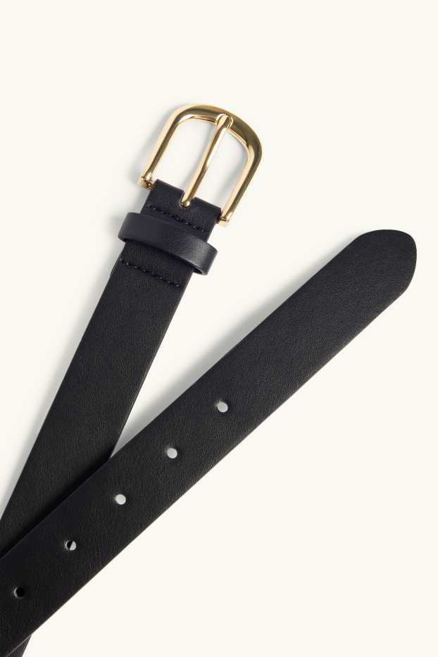 Women - Belt - faux leather - black / gold
