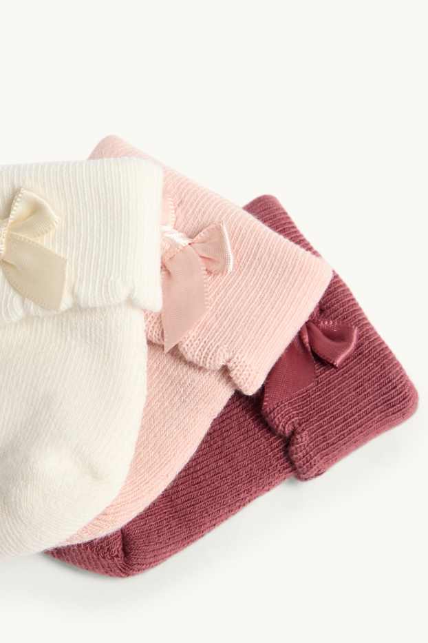 Baby Mädchen - Multipack 3er - Erstlings-Socken - rosa / beige