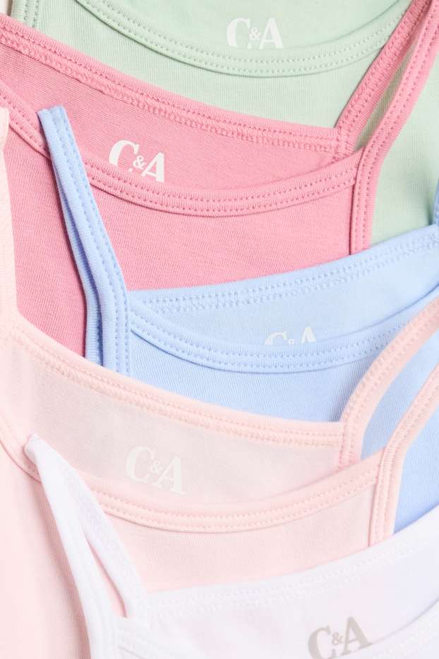 Kinder Mädchen - Multipack 5er - Singlet - pink / hellblau