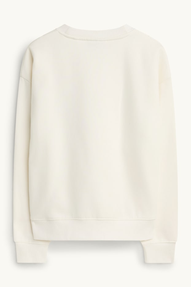 Femmes - Sweat de Noël - Minnie Mouse - effet brillant - blanc crème