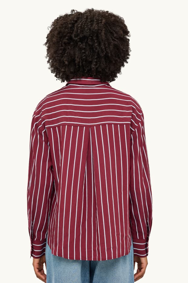 Femmes - Blouse-chemise - à rayures - rouge / blanc