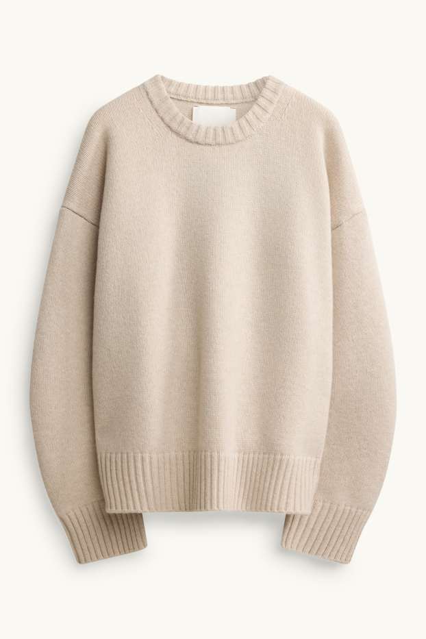 Damen - Woll-Pullover - beige