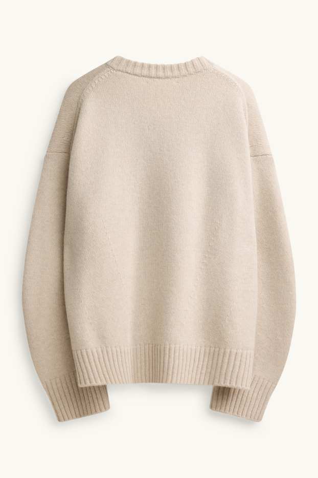 Damen - Woll-Pullover - beige