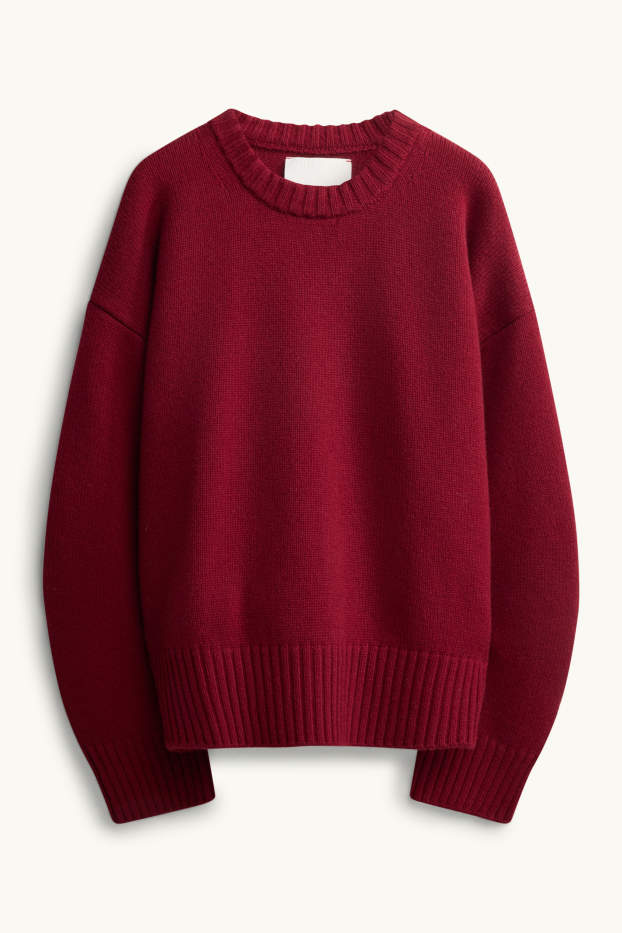 Damen - Woll-Pullover - rot / rot