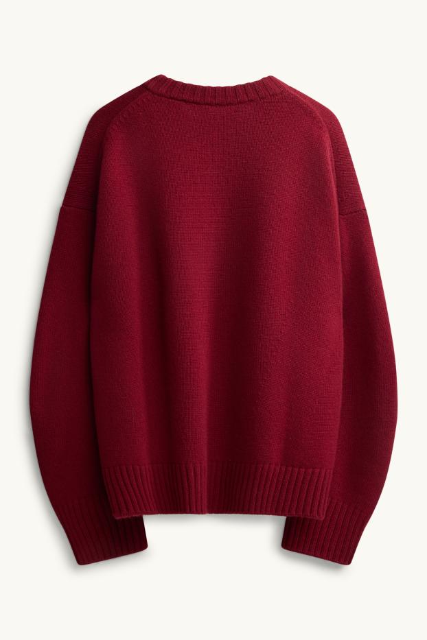 Damen - Woll-Pullover - rot / rot