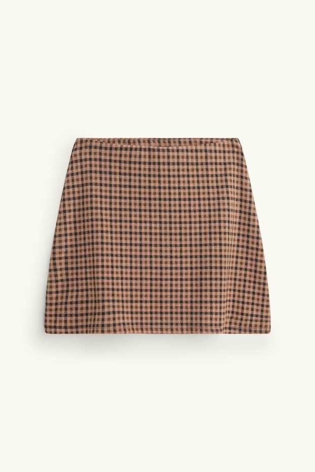 Dona - Minifaldilla - de quadres - marró
