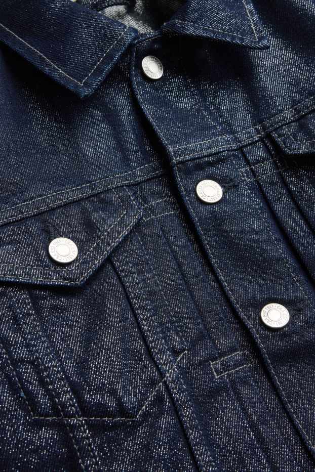 Women - Denim jacket - shiny - denim-dark blue