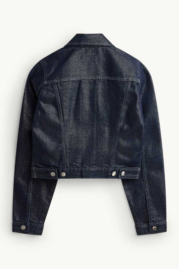 Women - Denim jacket - shiny - denim-dark blue