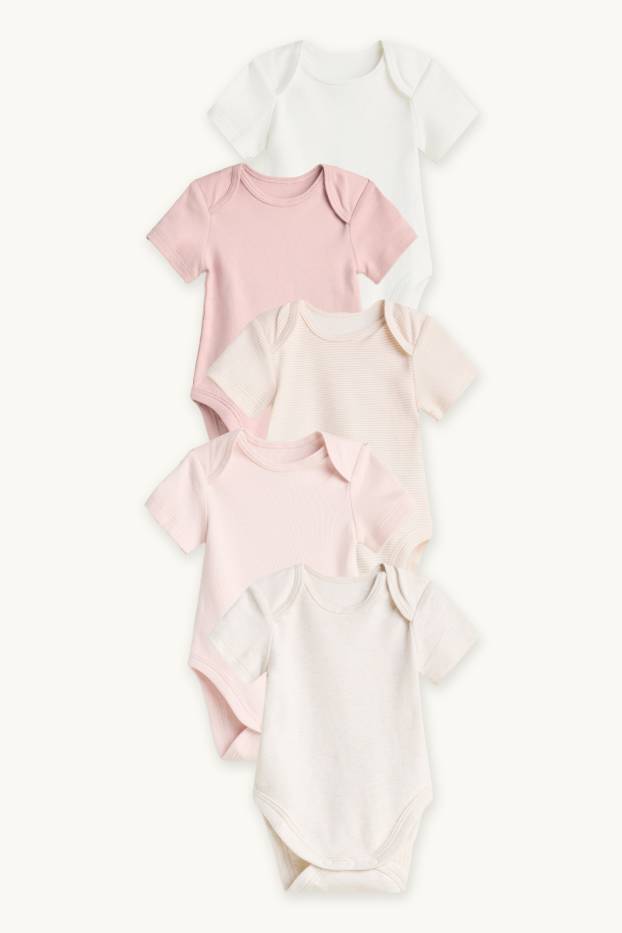 Bébés filles - Lot de 5 - bodys bébé - blanc crème