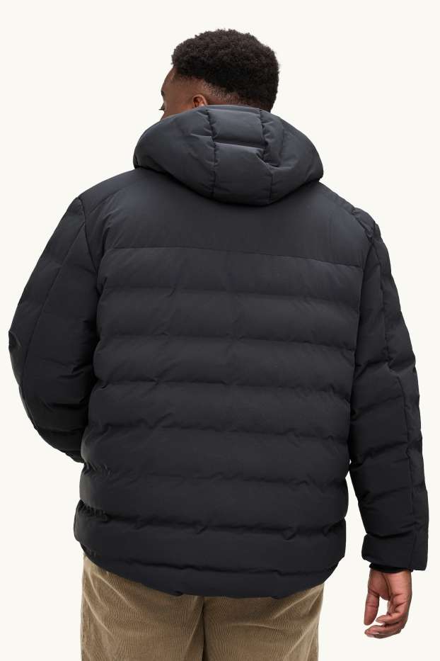 Herren - Funktions-Steppjacke mit Kapuze - gefüttert - schwarz