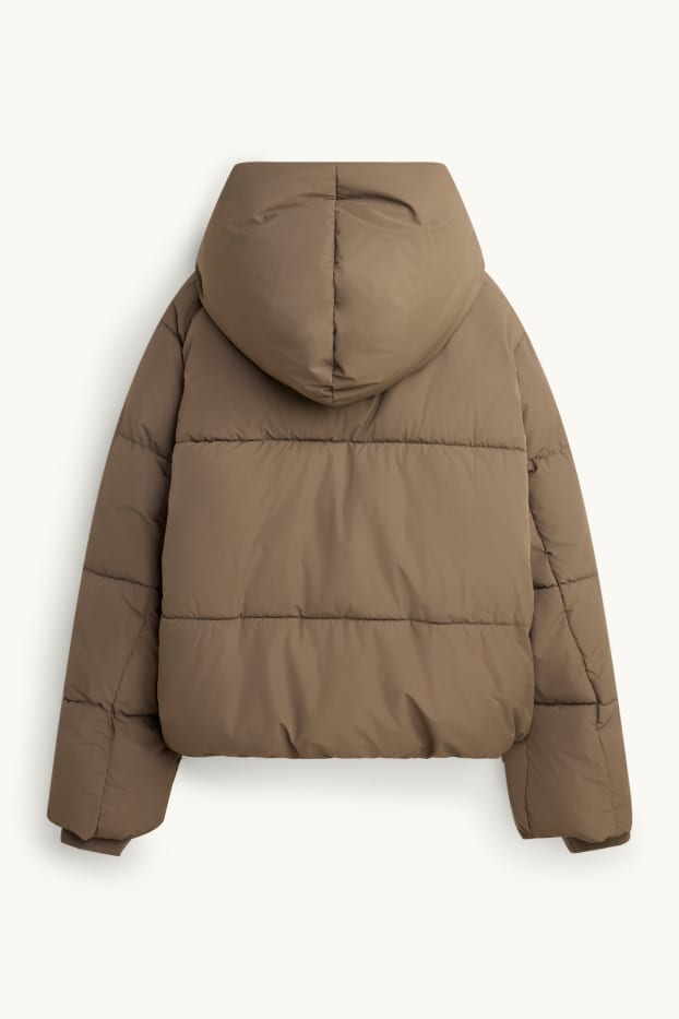 Femmes - Doudoune avec capuche - doublée - finition déperlante - marron