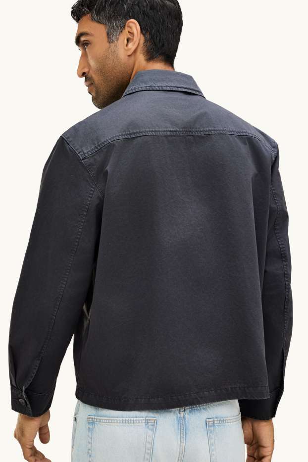 Heren - Overhemdjas - relaxed fit - Kent - antraciet