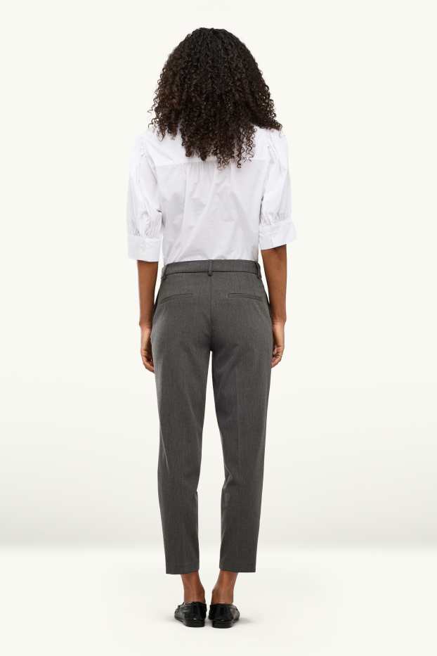 Donna - Pantaloni - vita media - tapered fit - grigio scuro
