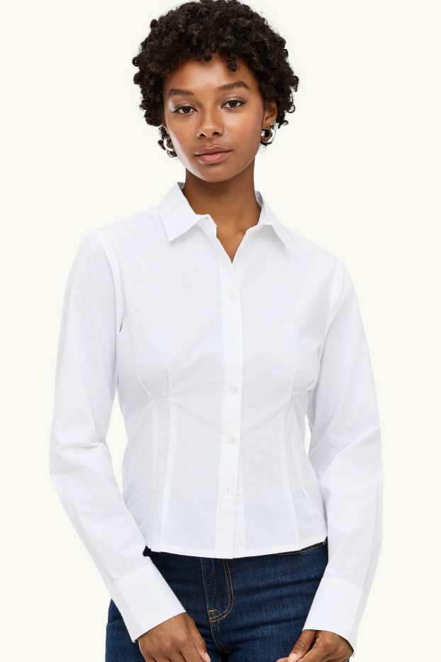 Damen - Hemdbluse - weiss