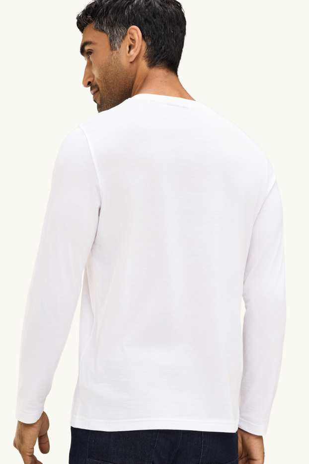 Hommes - Haut à manches longues - regular fit - blanc