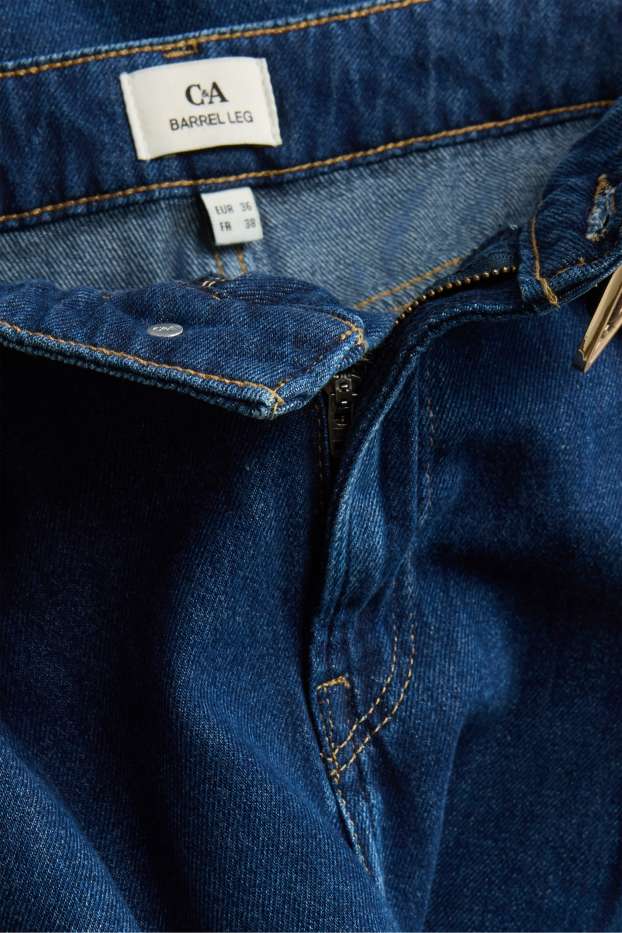 Donna - Barrel jeans con cintura - vita alta - jeans blu