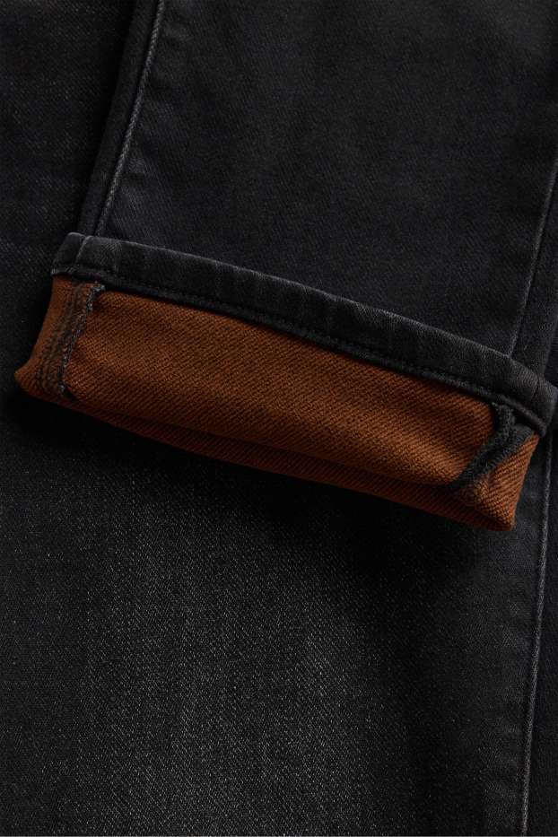 Kinder Buben - Straight Jeans - Thermojeans - extra-weiter Bund - schwarz
