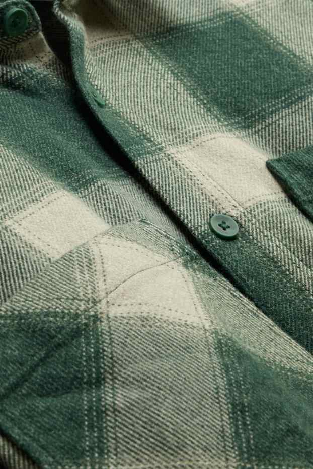 Hommes - Chemise - relaxed fit - col kent - à carreaux - vert