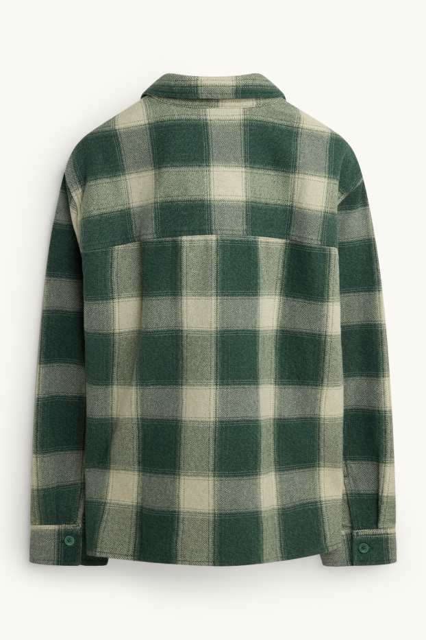 Hommes - Chemise - relaxed fit - col kent - à carreaux - vert