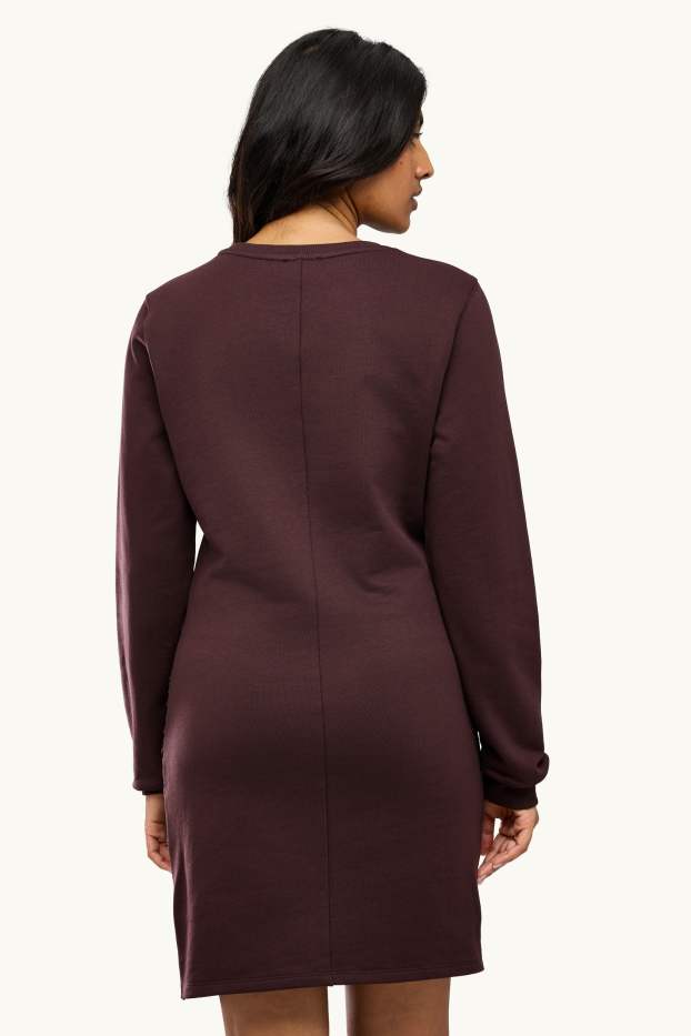 Damen - Fit & Flare Kleid - bordeaux