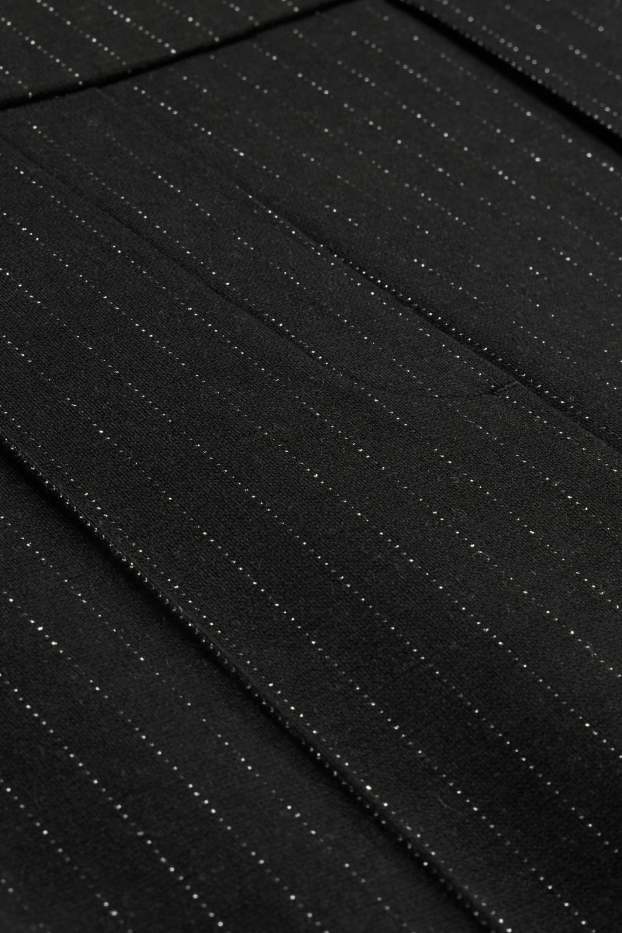 Women - Trousers - high waist - wide leg - shiny - black