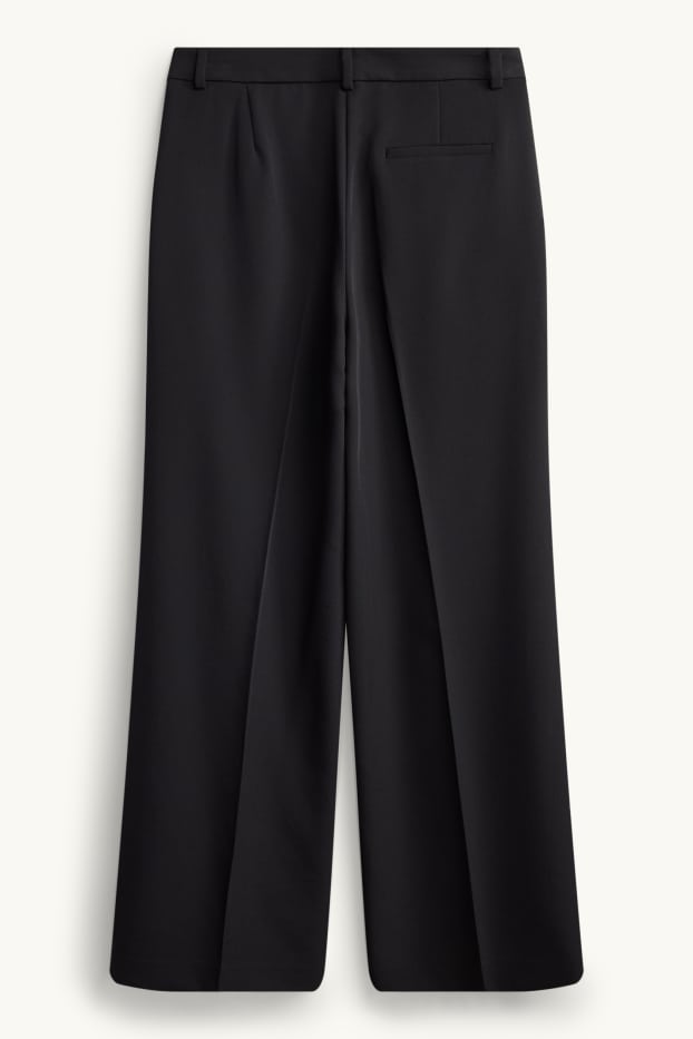 Damen - Business-Hose - High Waist - Wide Leg - schwarz