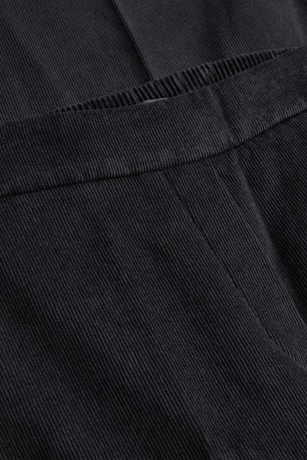 Donna - Pantaloni in velluto a coste - vita media - gamba ampia - nero